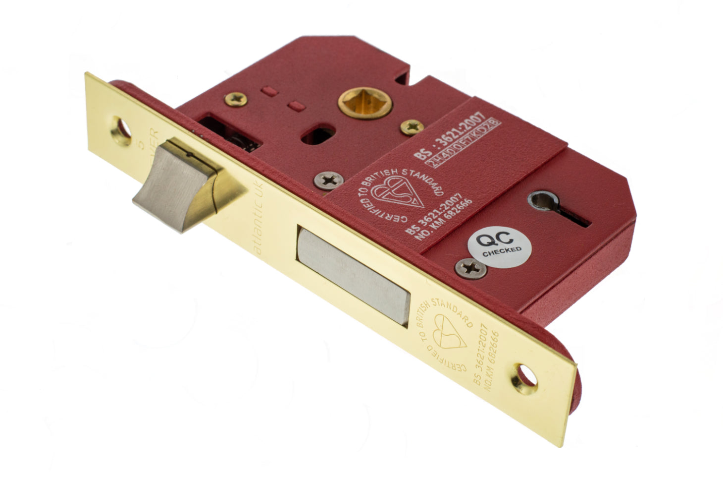 Atlantic 5 Lever Key Sashlock [BS] 2.5" - Polished Brass