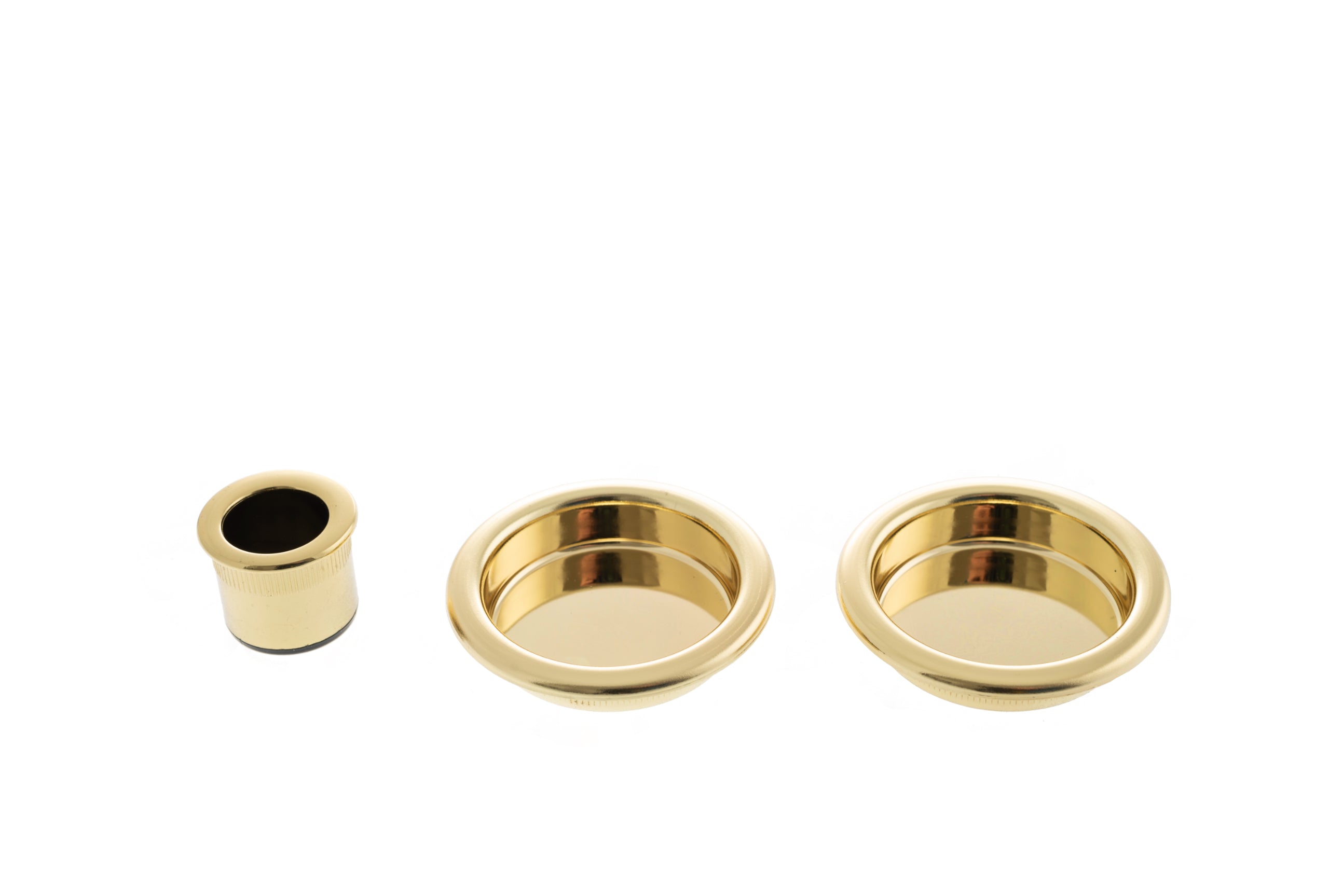 AGB Sliding Door Flush Pull Round - Polished Brass
