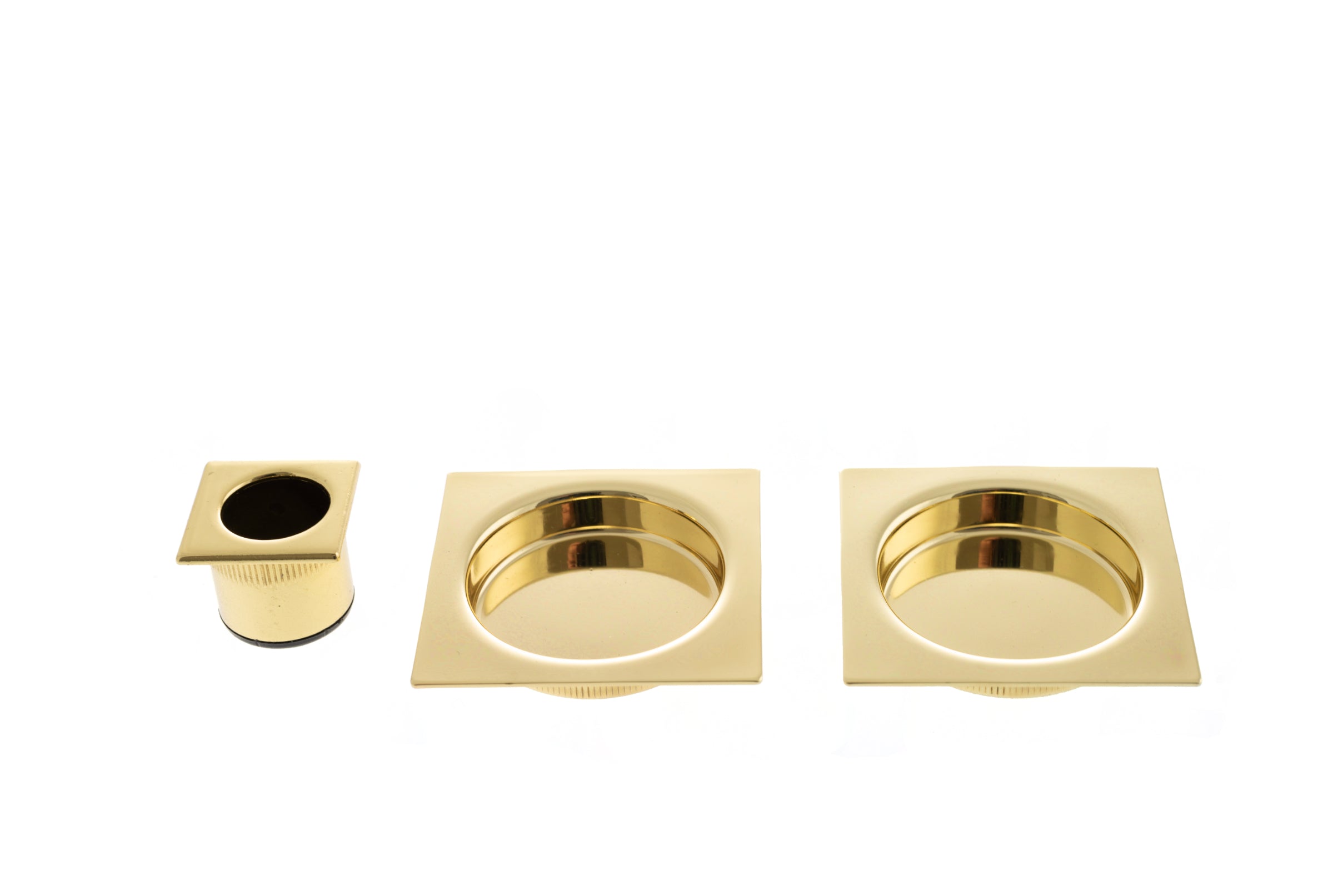 AGB Sliding Door Flush Pull Square - Polished Brass