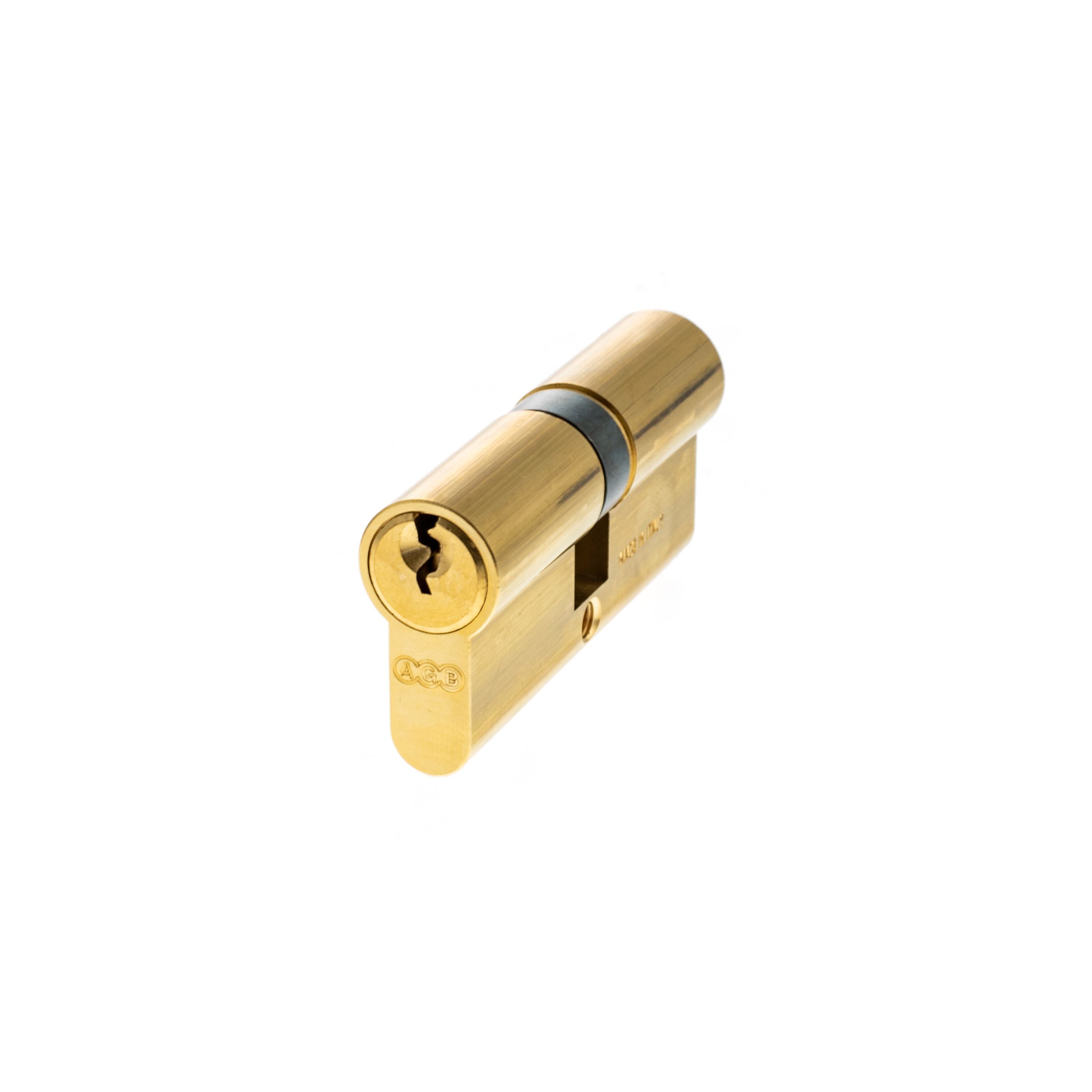 AGB Euro Profile 5 Pin Double Cylinder 35-35mm (70mm) - Polished Brass