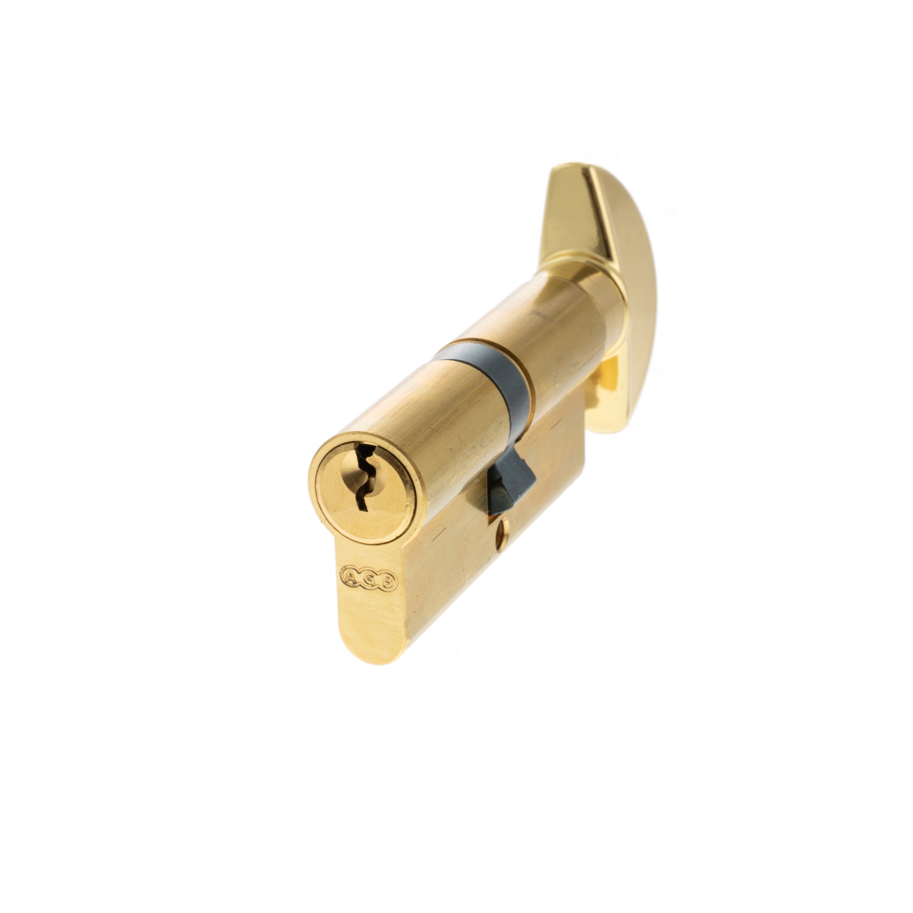 AGB Euro Profile 5 Pin Cylinder Key to Turn 30-30mm (60mm) - Polished Brass