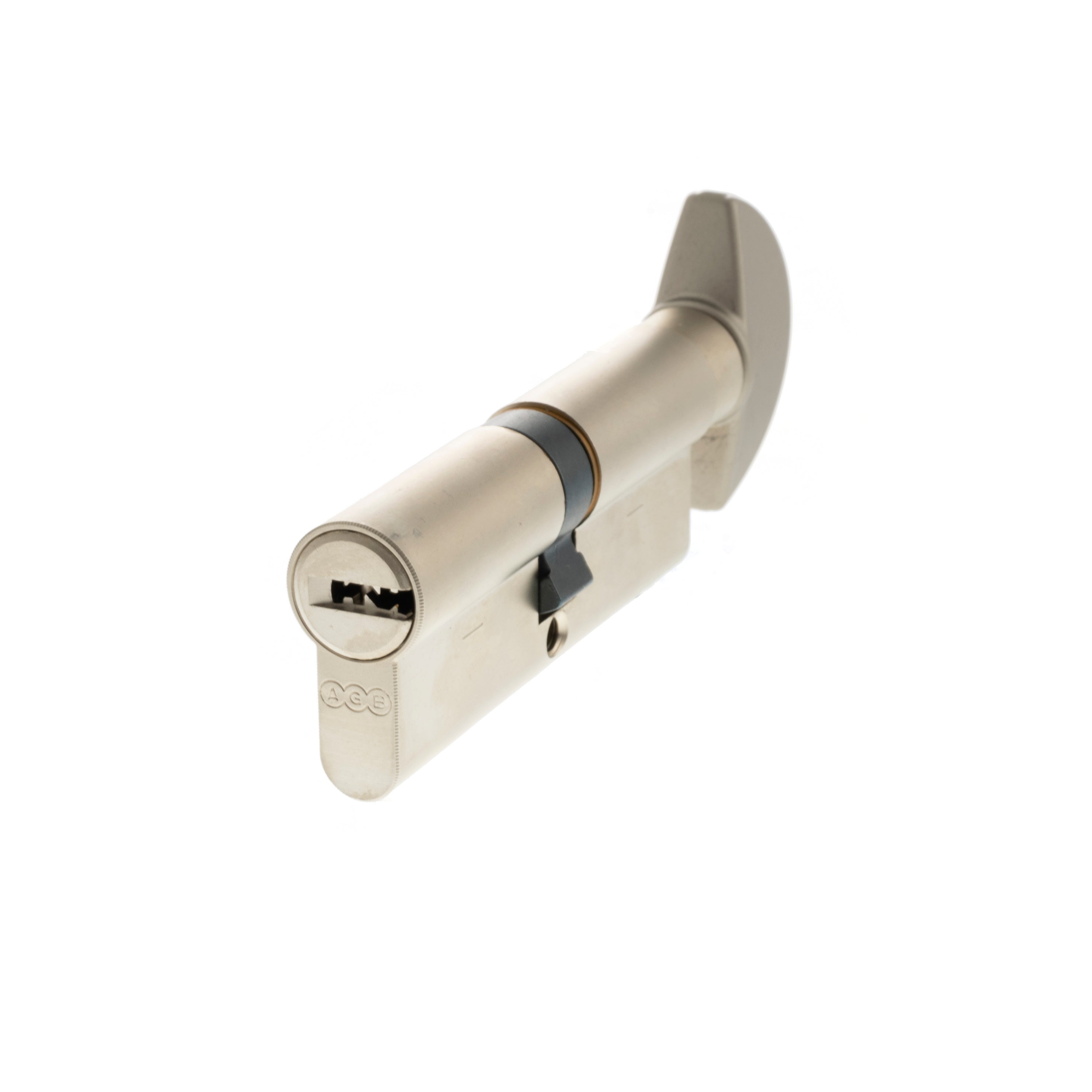 AGB Euro Profile 15 Pin Cylinder Key to Turn 35-35mm (70mm) - Satin Nickel