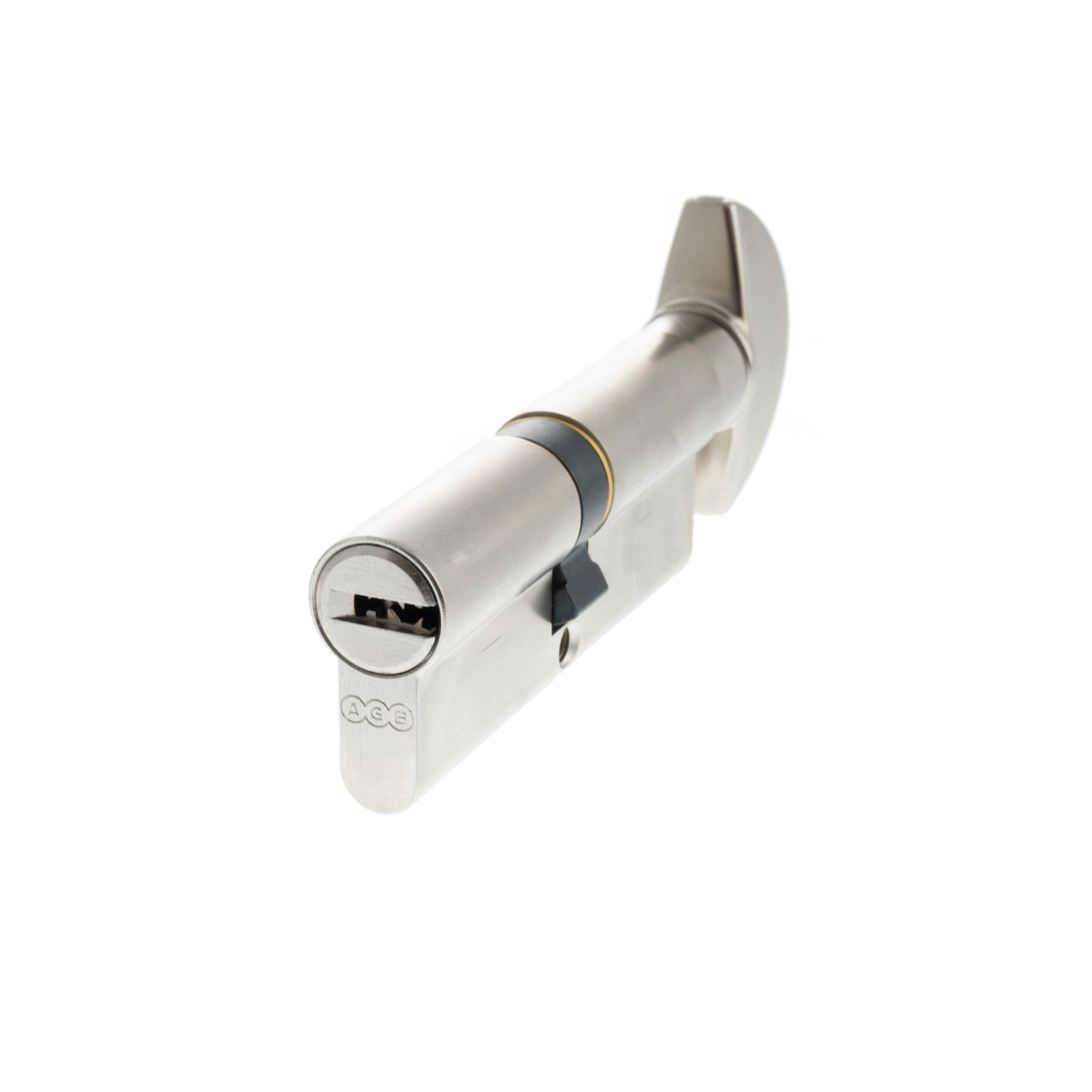 AGB Euro Profile 15 Pin Cylinder Key to Turn 35-35mm (70mm) - Satin Chrome