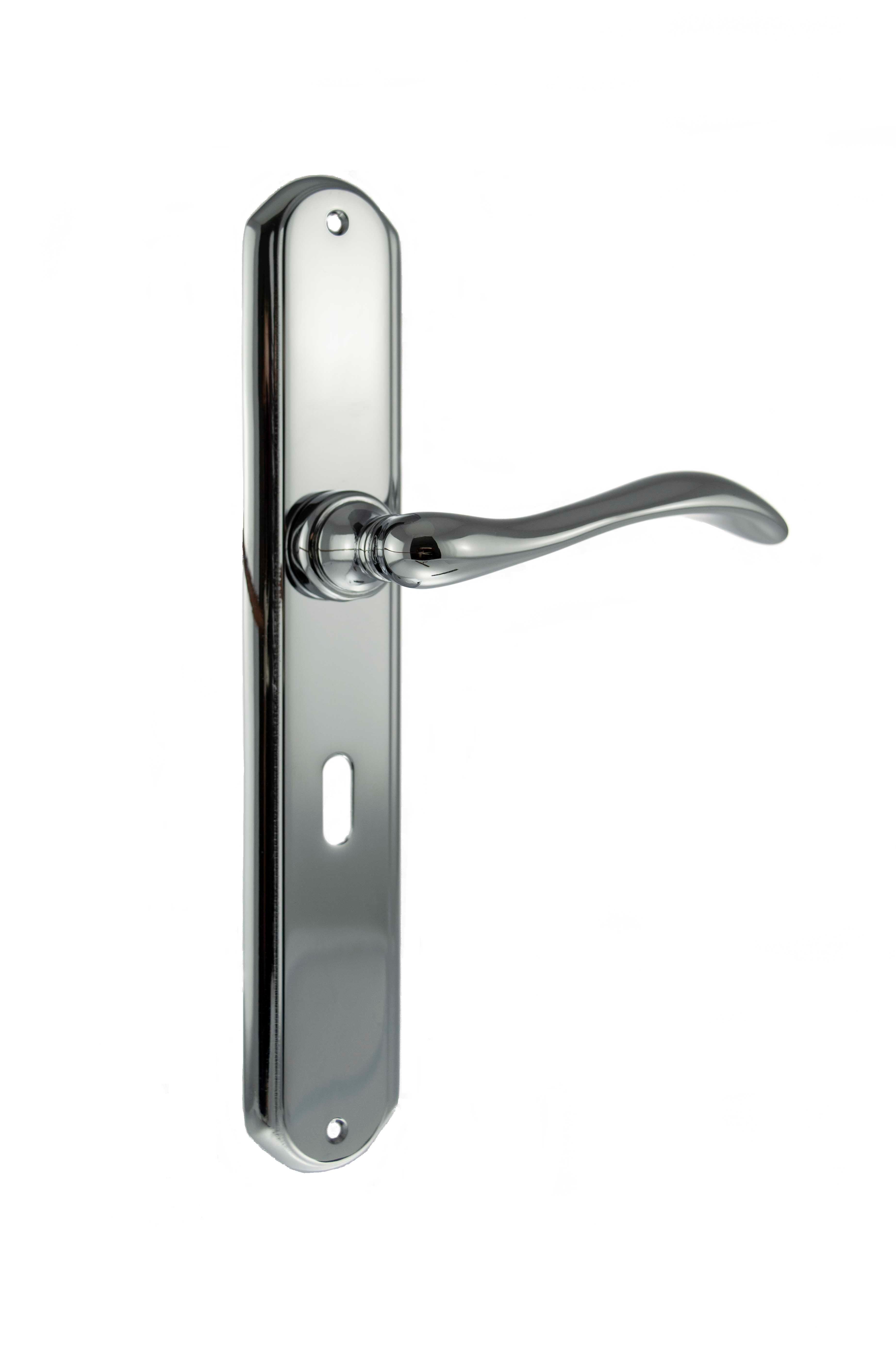 Forme Valence Solid Brass Key Lever on Backplate - Polished Chrome