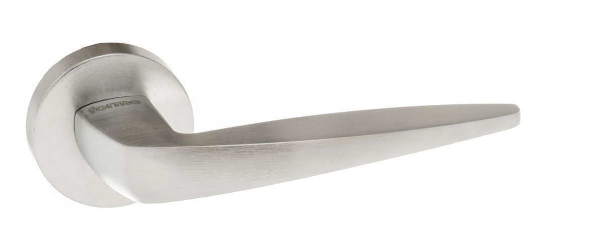 Forme Foglia Designer Lever on Minimal Round Rose - Satin Chrome