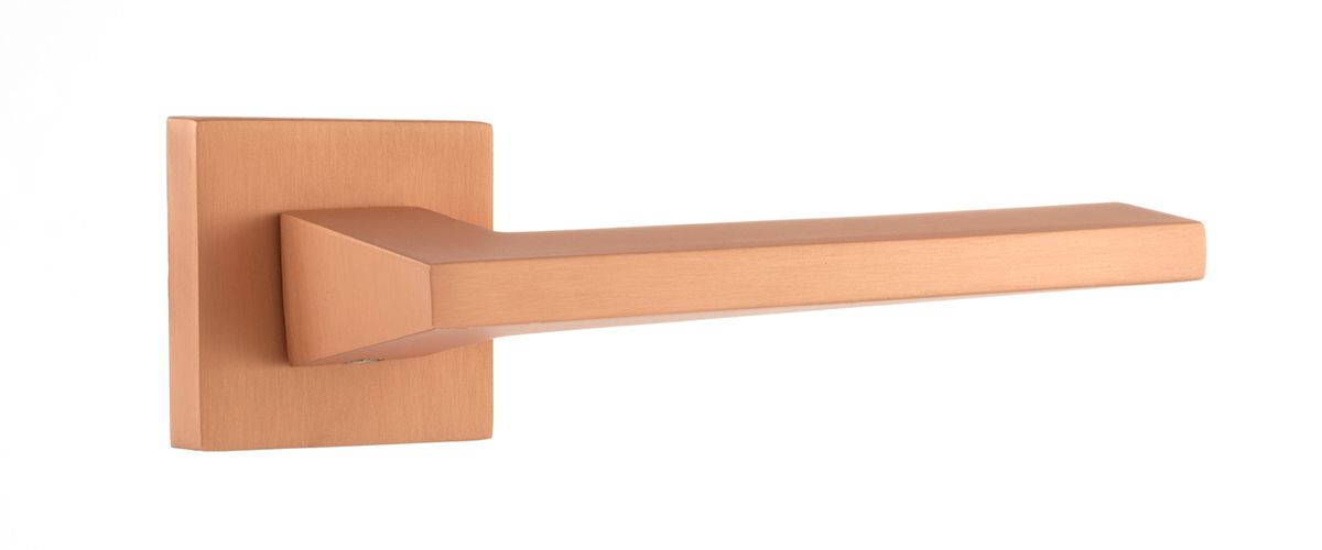 Forme Lorena Designer Lever on Minimal Square Rose - Urban Satin Copper