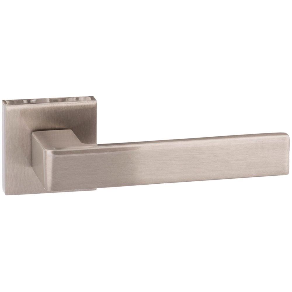 Forme Asti Designer Lever on Minimal Square Rose - Satin Nickel