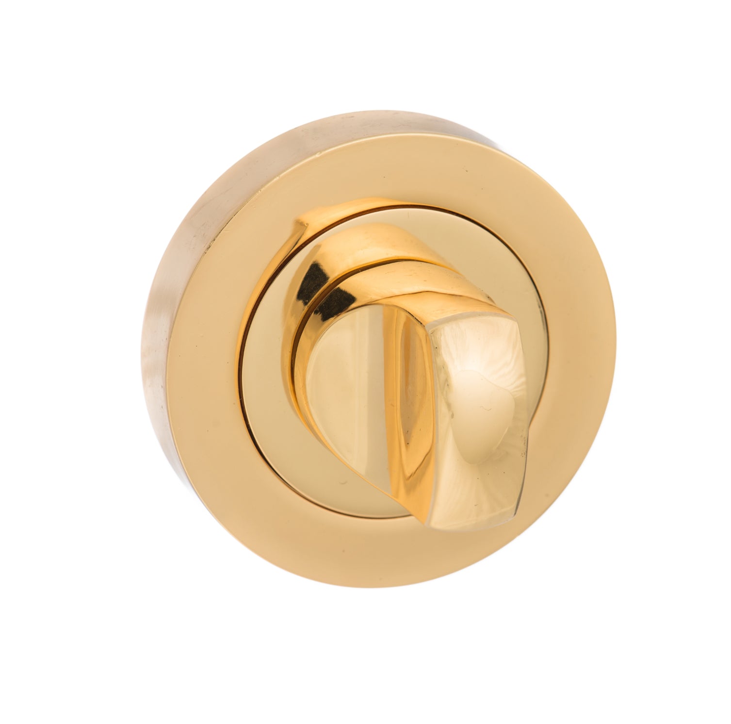 Mediterranean WC Turn and Release on Round Rose - Polished Brass