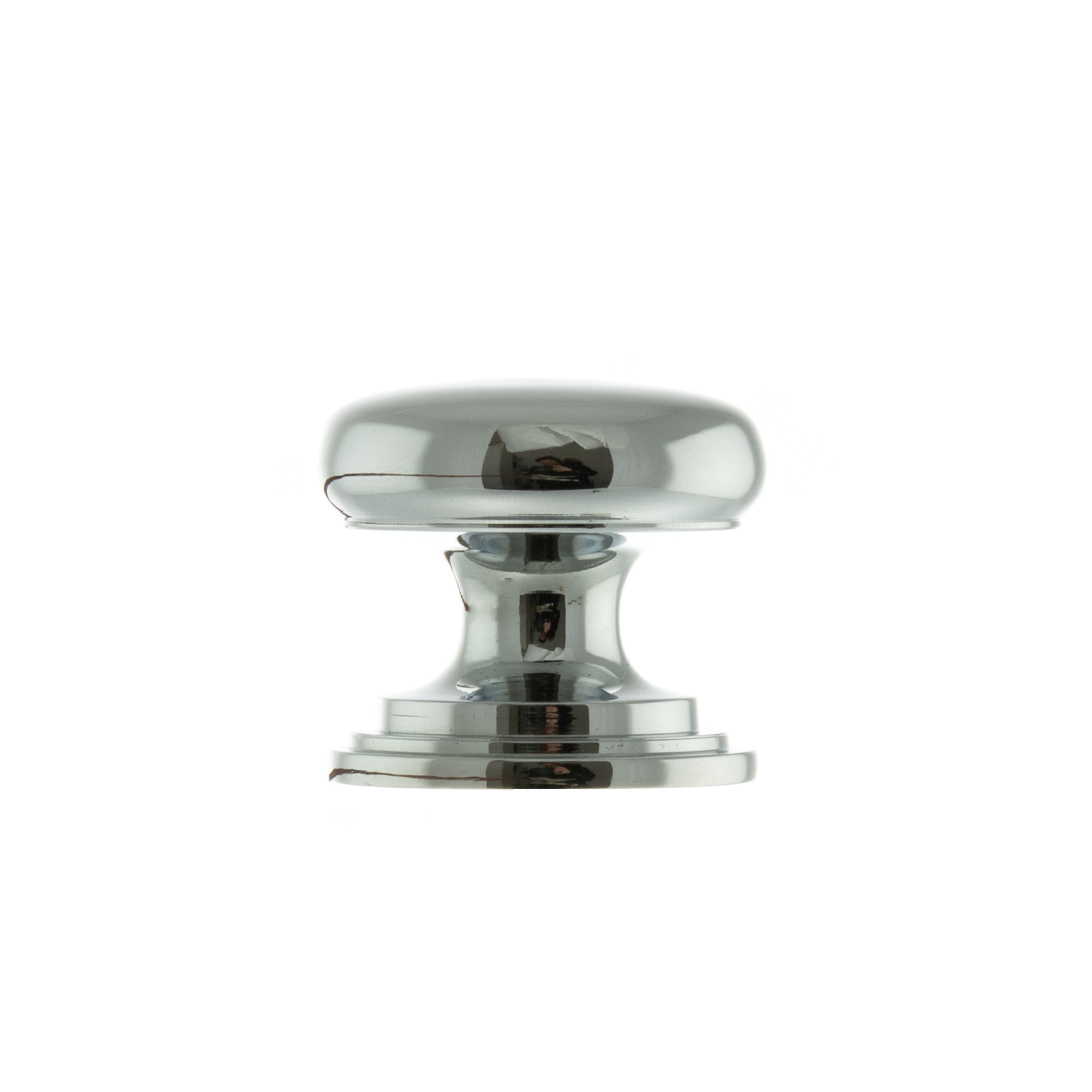 Old English Lincoln Solid Brass Victorian Cabinet Knob 32mm on Concealed Fix - Polished Chrome
