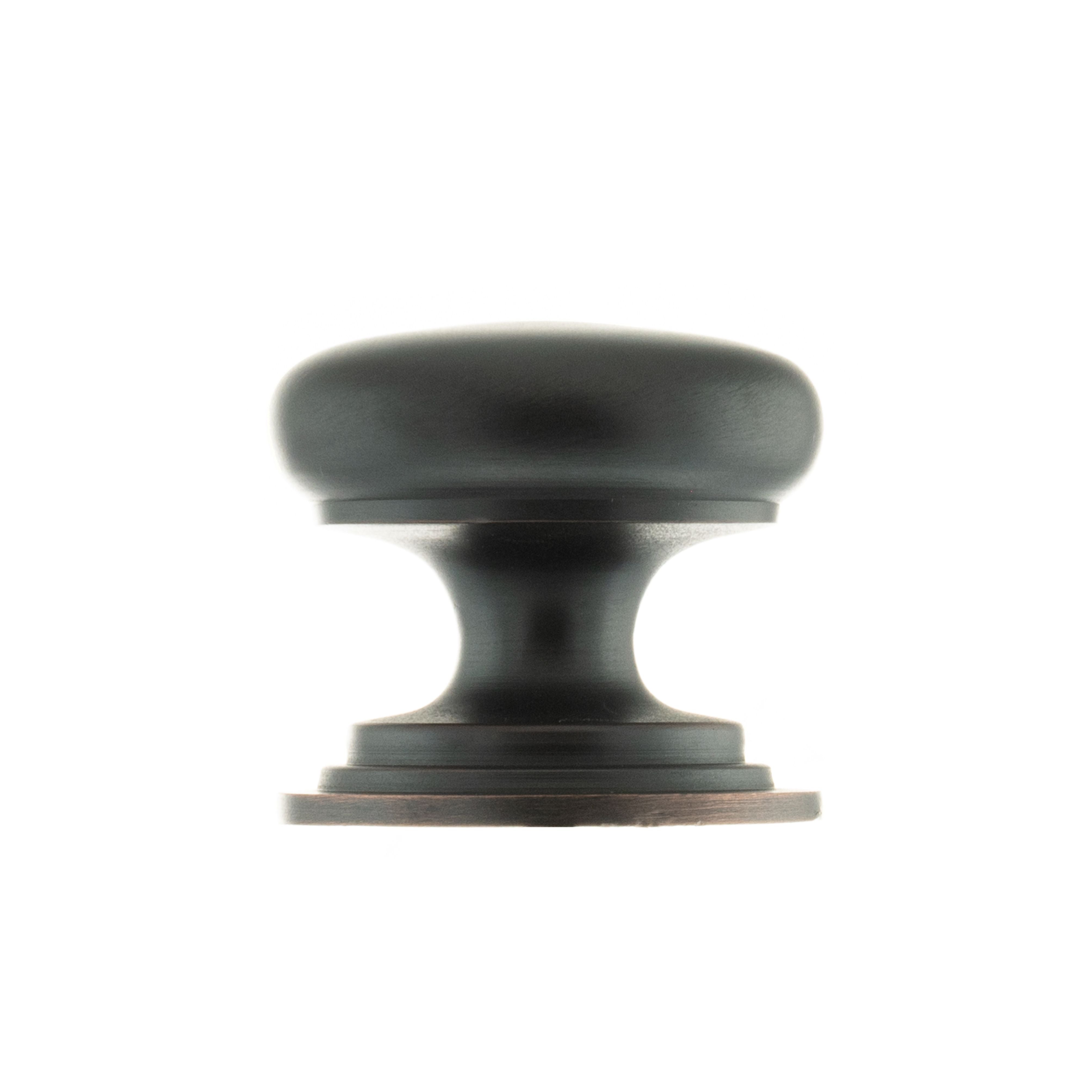 Old English Lincoln Solid Brass Victorian Cabinet Knob 38mm on Concealed Fix - Antique Copper