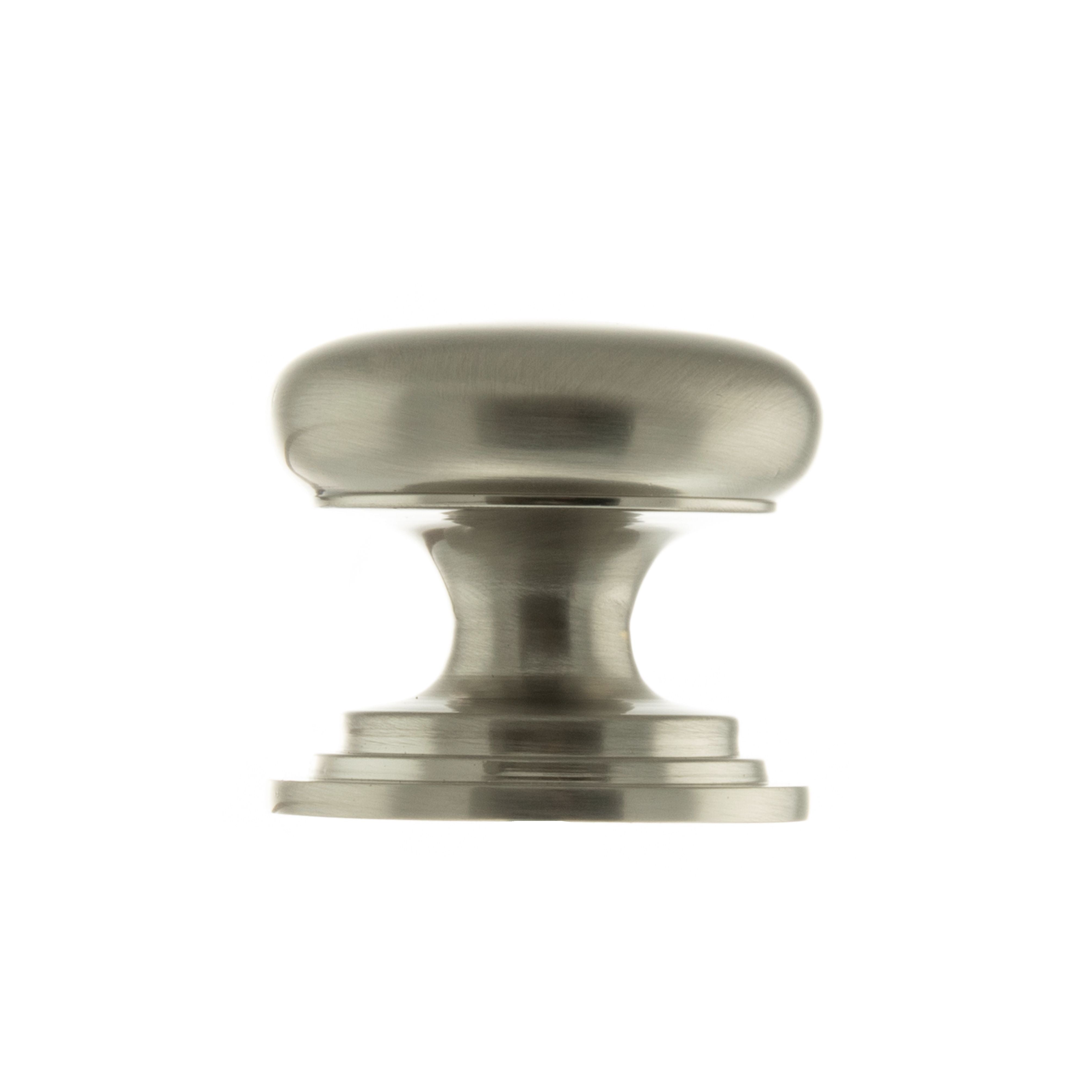 Old English Lincoln Solid Brass Victorian Cabinet Knob 38mm on Concealed Fix - Satin Nickel