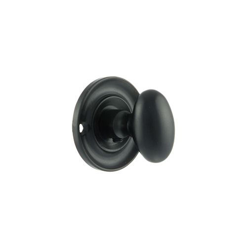 Old English Solid Brass Oval WC Turn and Release - Matt Black