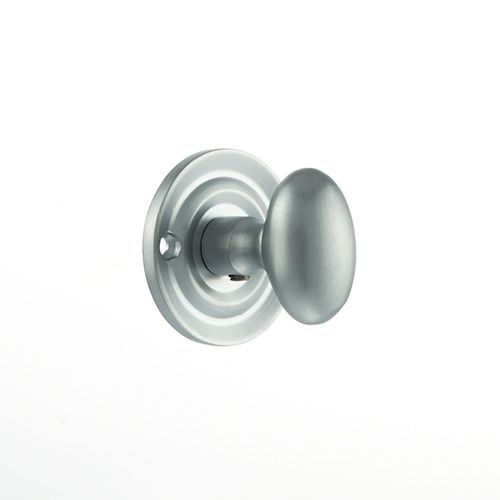 Old English Solid Brass Oval WC Turn and Release - Satin Chrome