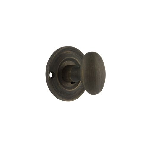 Old English Solid Brass Oval WC Turn and Release - Urban Bronze