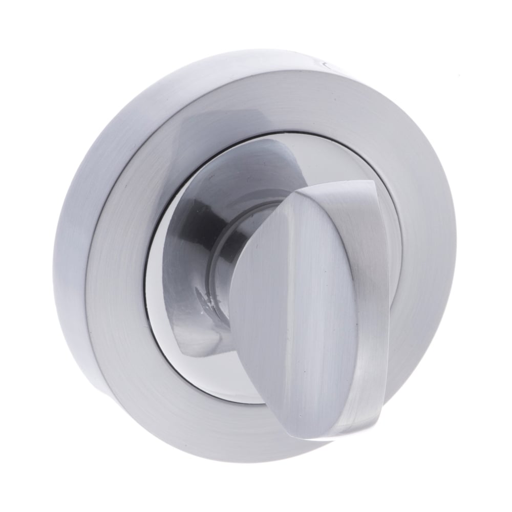 STATUS WC Turn and Release on Round Rose - Satin Chrome/Polished Chrome