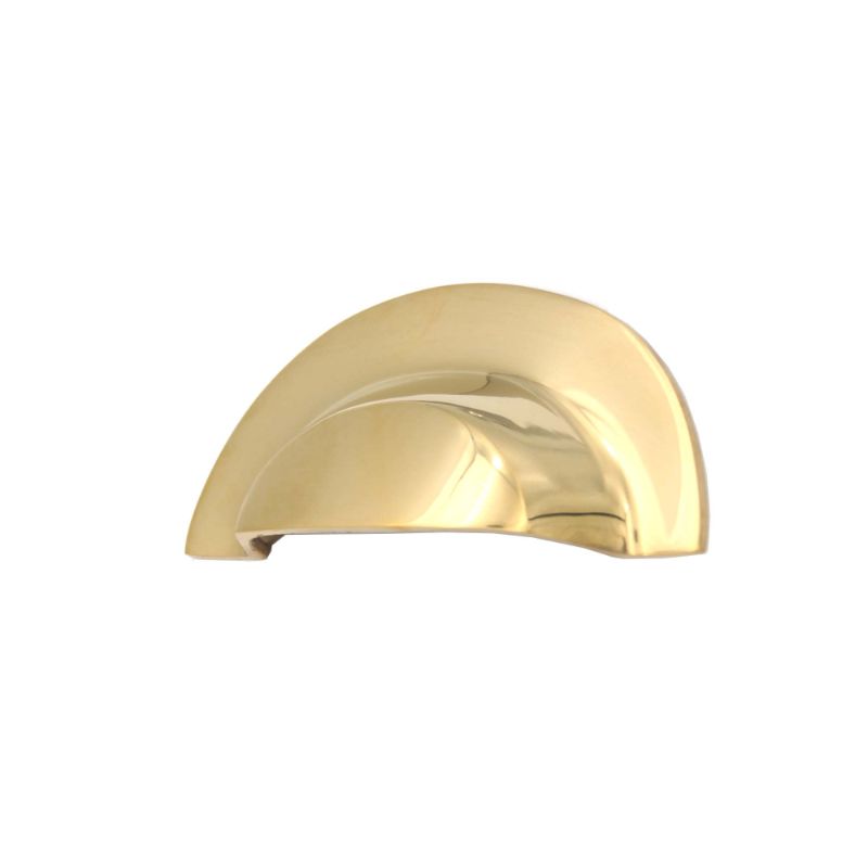 Slim Cup Handle Large Polished Brass Unlacquered
