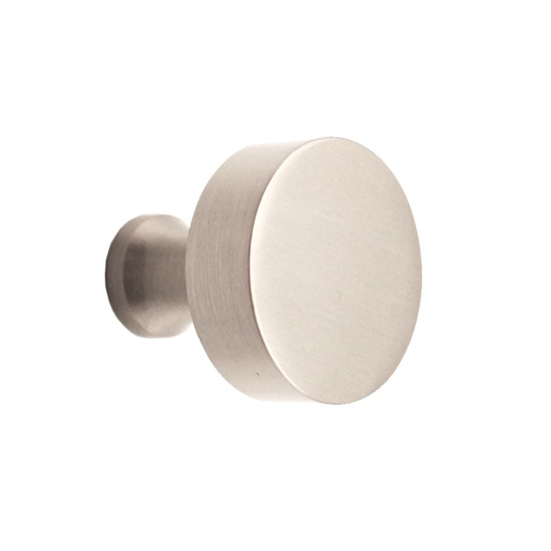 Round Cupboard Knob Satin Silver