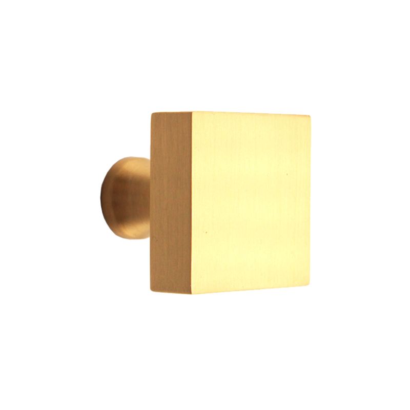 Square Cupboard Knob Satin Brass