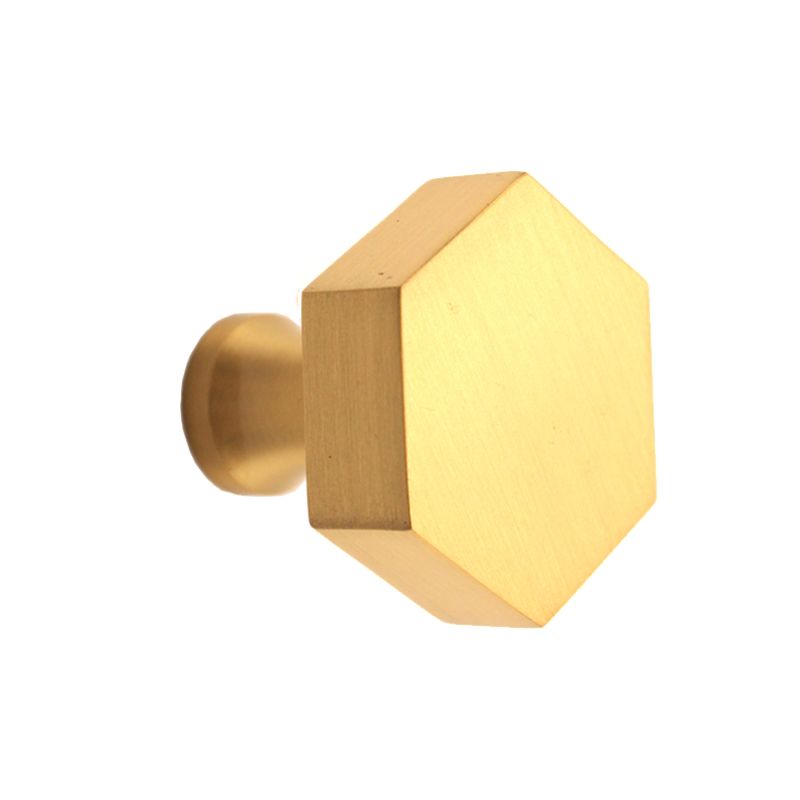 Hexagonal Cupboard Knob Satin Brass