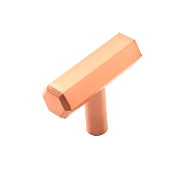 Hexagonal T bar Cupboard Pull Copper