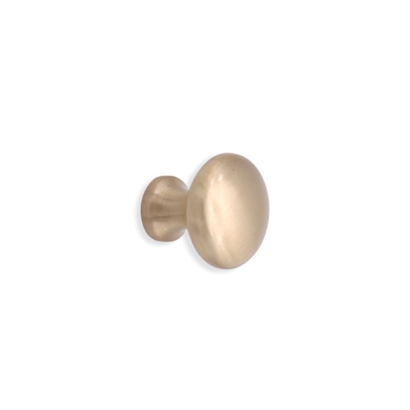 Mushroom 25mm Cupboard Knob Satin Brass