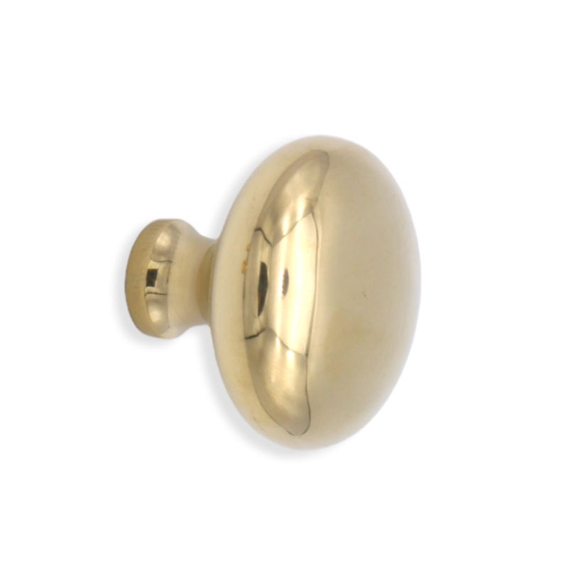 Mushroom 38mm Cupboard Knob Polilshed Brass Unlacquered