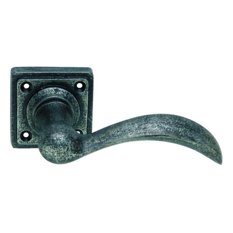 Curved Lever on Square Rose Pewter
