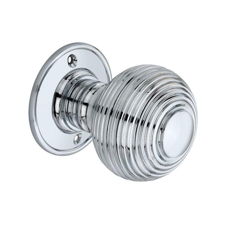 Beehive Large 60mm Mortice Door Knob Polished Chrome