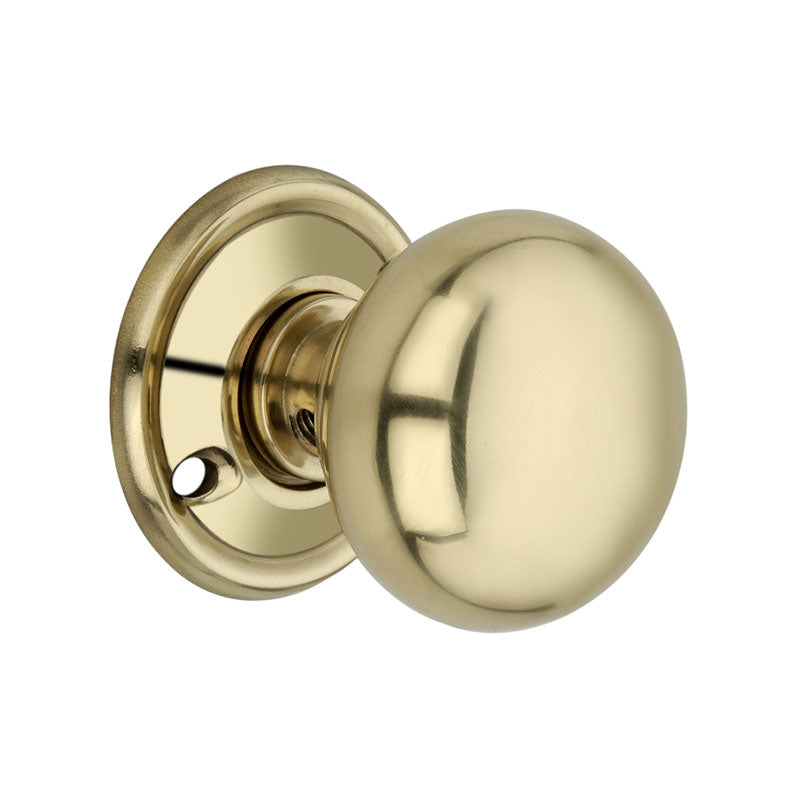 Cottage Large 50mm Door Knob Polished Brass