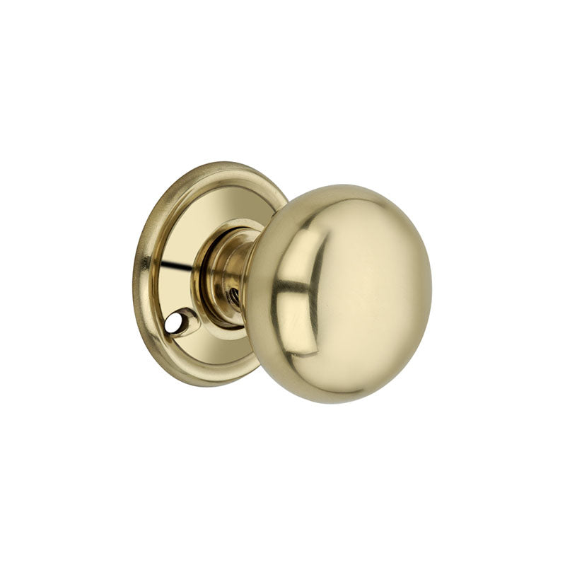 Cottage Small 40mm Rim/Mortice Door Knob Polished Brass