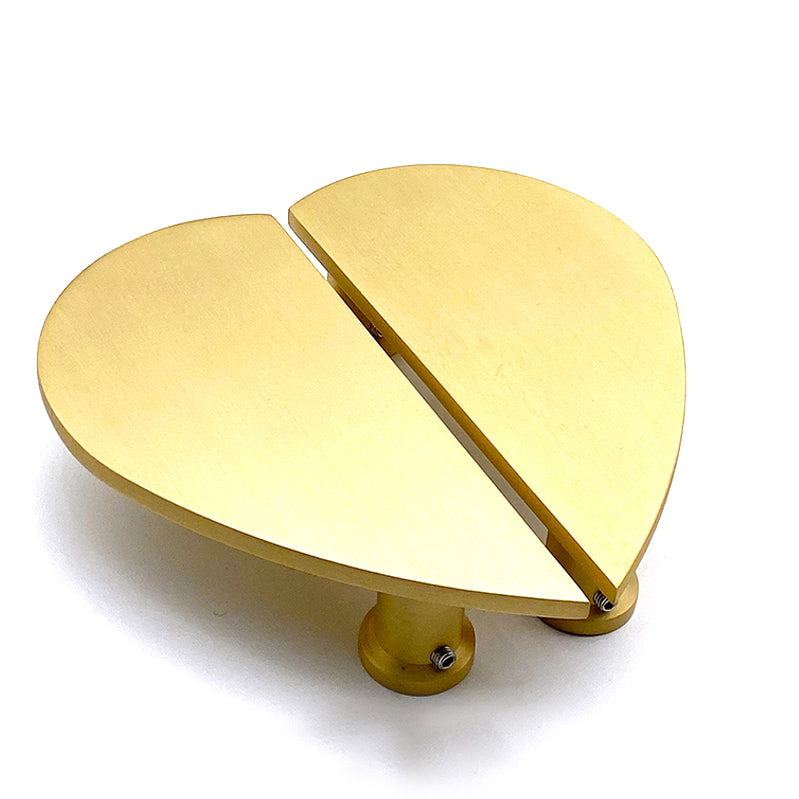 Heart Brass Cabinet Door Handles Satin Brass