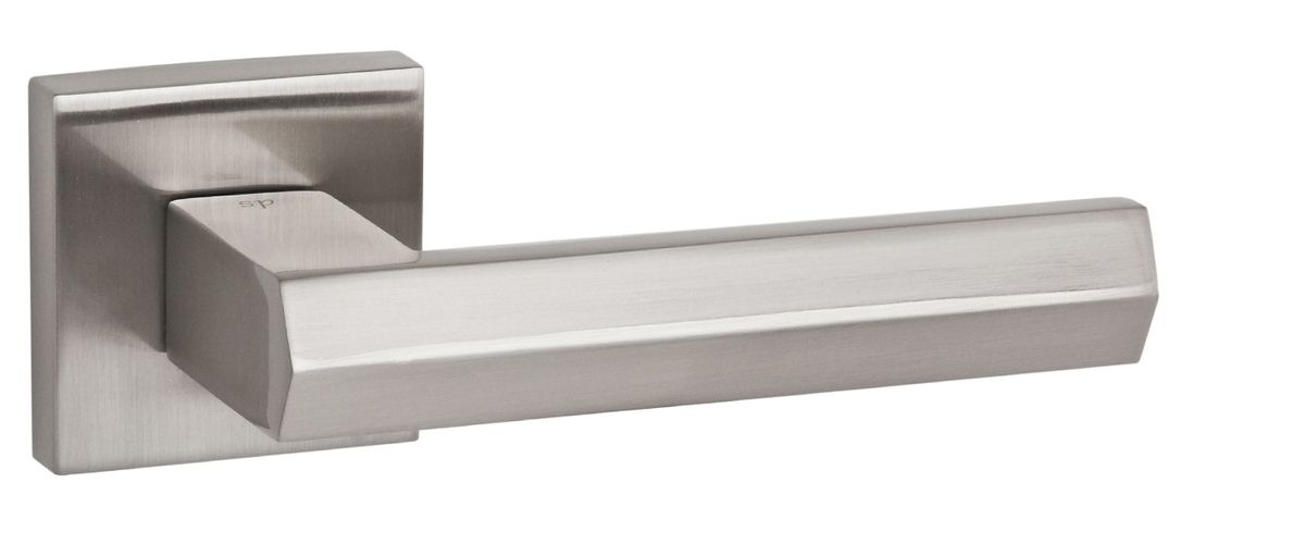 Senza Pari Davoli Designer Lever on Flush Square Rose - Satin Nickel