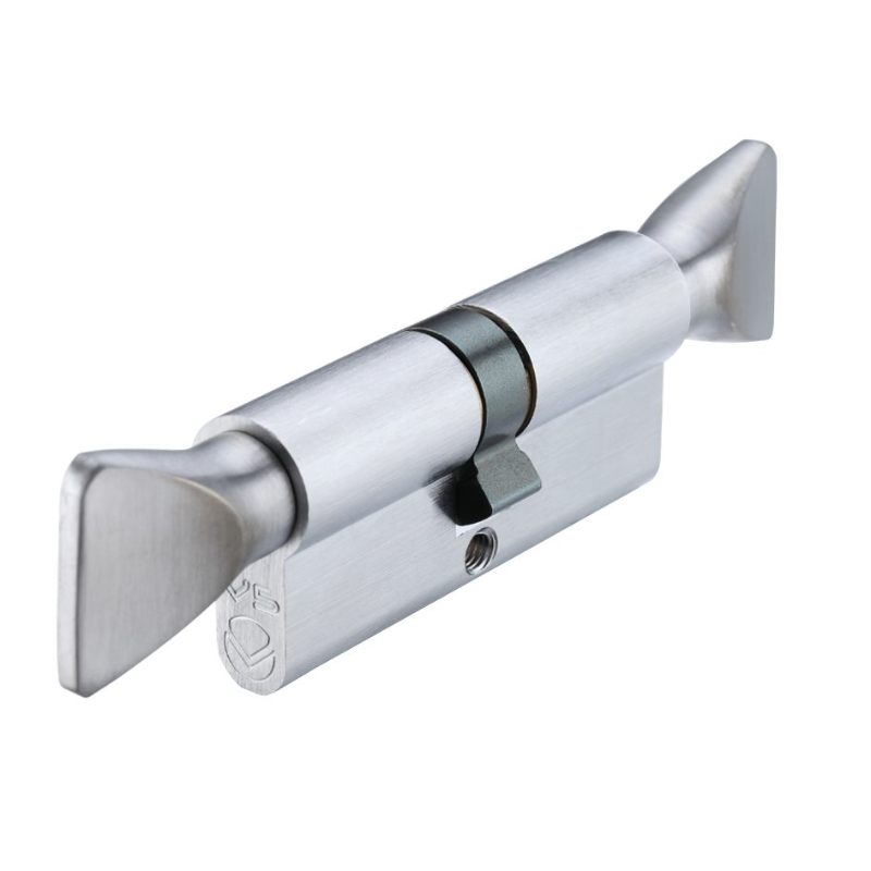 V5 70mm Euro Double Turn Cylinder-Satin Chrome