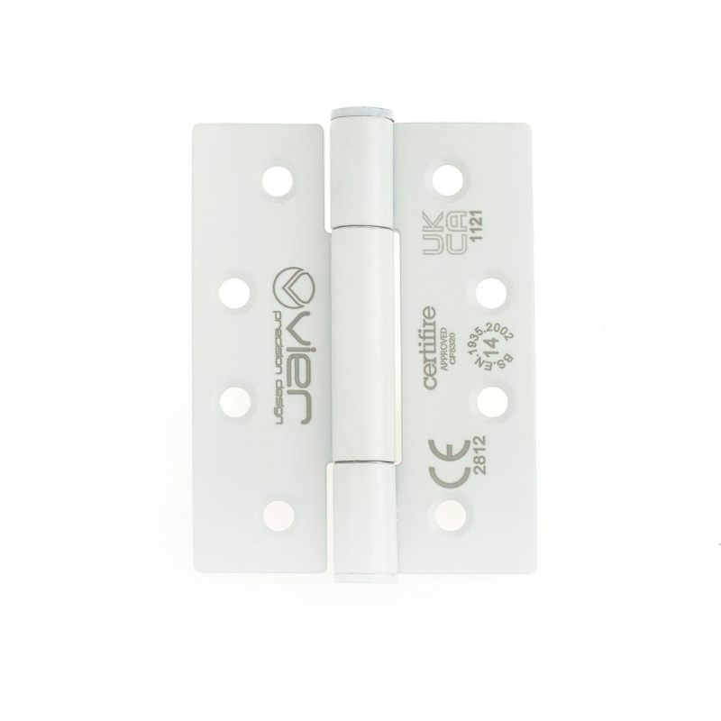 Grade 14 Concealed Bearing Hinge Square - 102 x 76 x 3mm - Powder Coated White-Powder Coat White