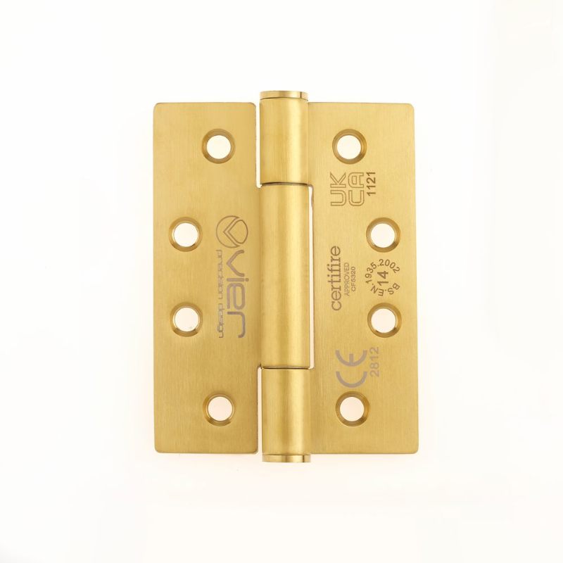 Grade 14 Concealed Bearing Hinge Square - 102 x 76 x 3mm - PVD Satin Brass-PVD Satin Brass