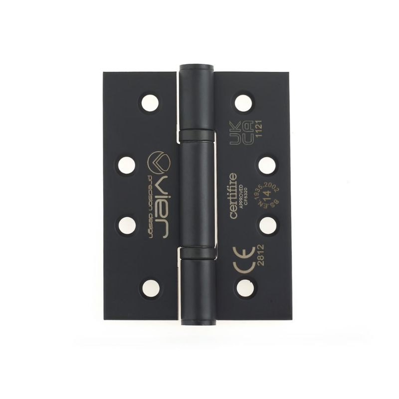 Grade 14 Low Maintenance Hinge Square - 102 x 76 x 3mm - Powder Coated Black-Powder Coat Black