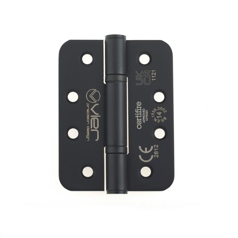 Grade 14 Low Maintenance Hinge Radius - 102 x 76 x 3mm - Powder Coated Black-Powder Coat Black