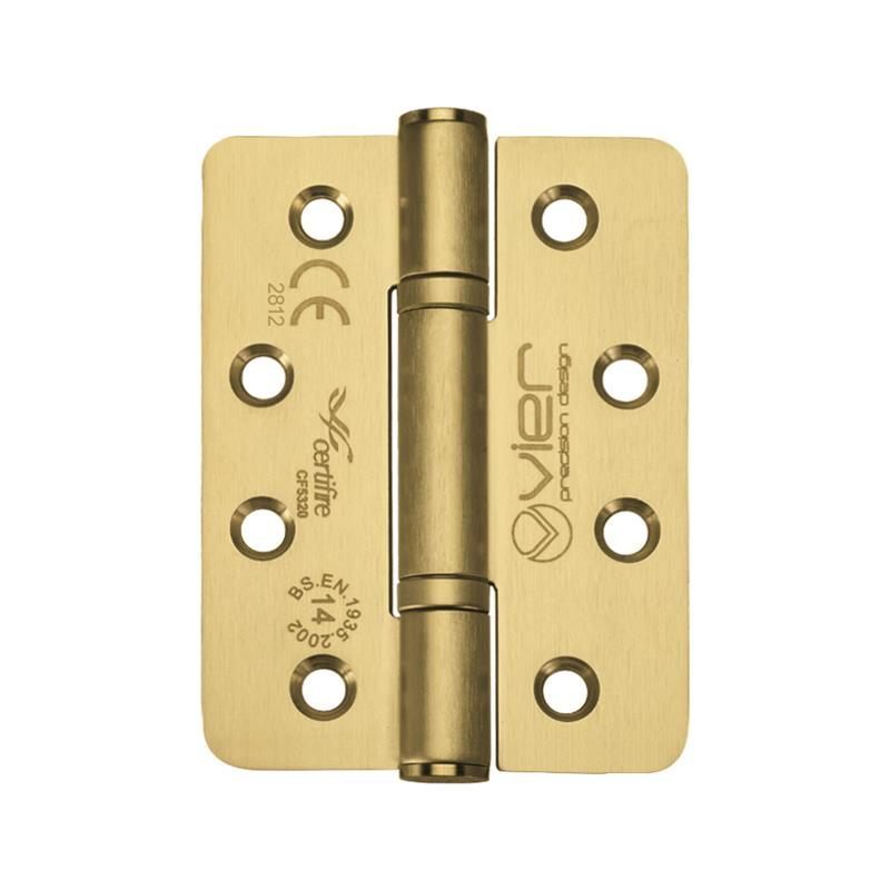 Grade 14 Low Maintenance Hinge Radius - 102 x 76 x 3mm - PVD Satin Brass-PVD Satin Brass