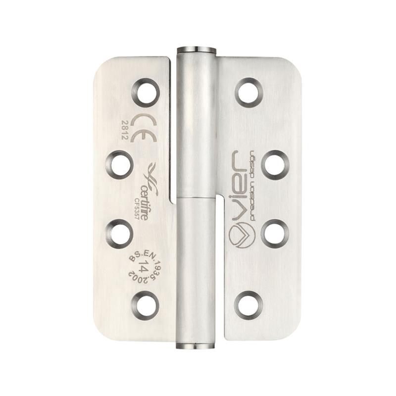 Grade 14 - Lift Off Hinge Stainless Steel - Grade 201 - Radius - 102x 76 x 3.4mm - Right Hand-Satin Stainless