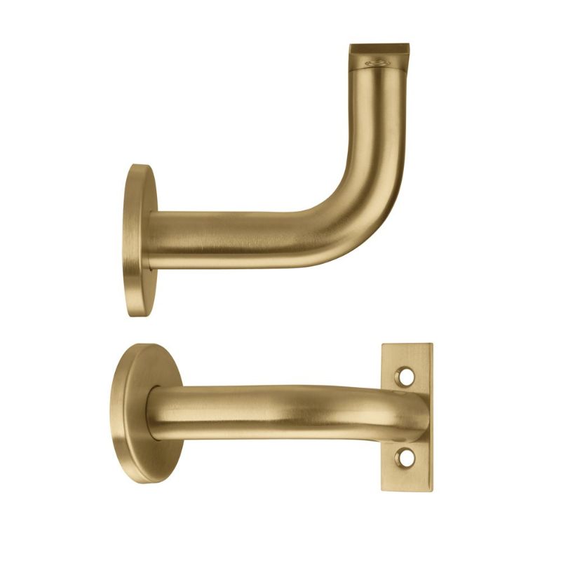 Handrail Bracket - Favo Satin Brass-Favo Satin Brass