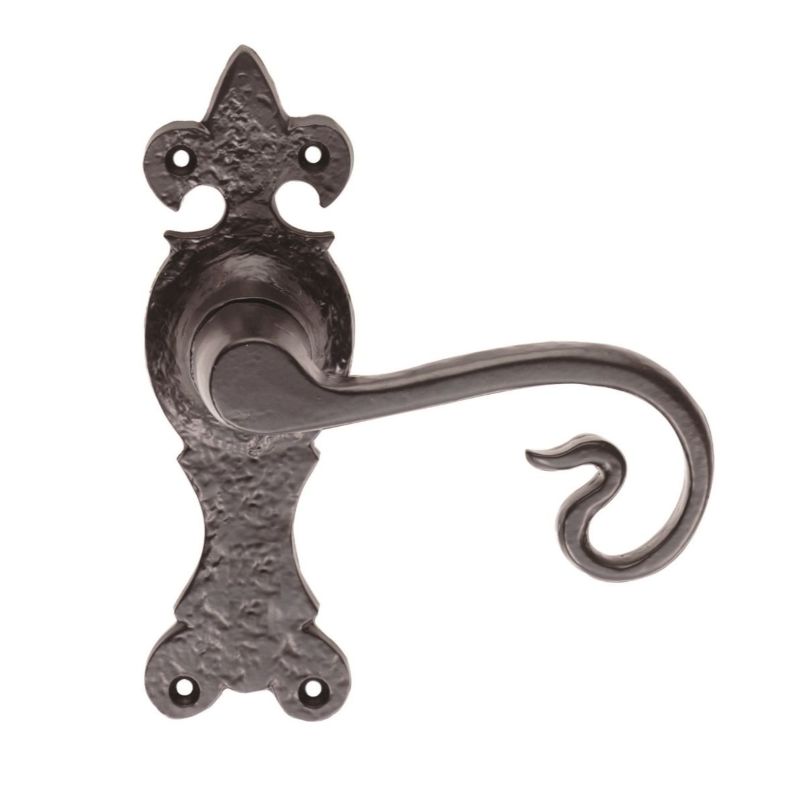 Carlisle Brass Curly Tail Lever on Latch Backplate