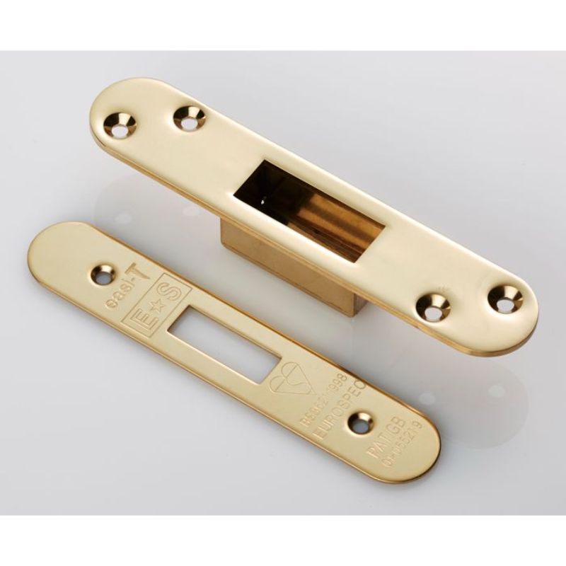 Carlisle Brass Easi T Forend Strikes & Fixing Pack To Suit BS 5 Lever Deadlock-PVD-Radius Forend