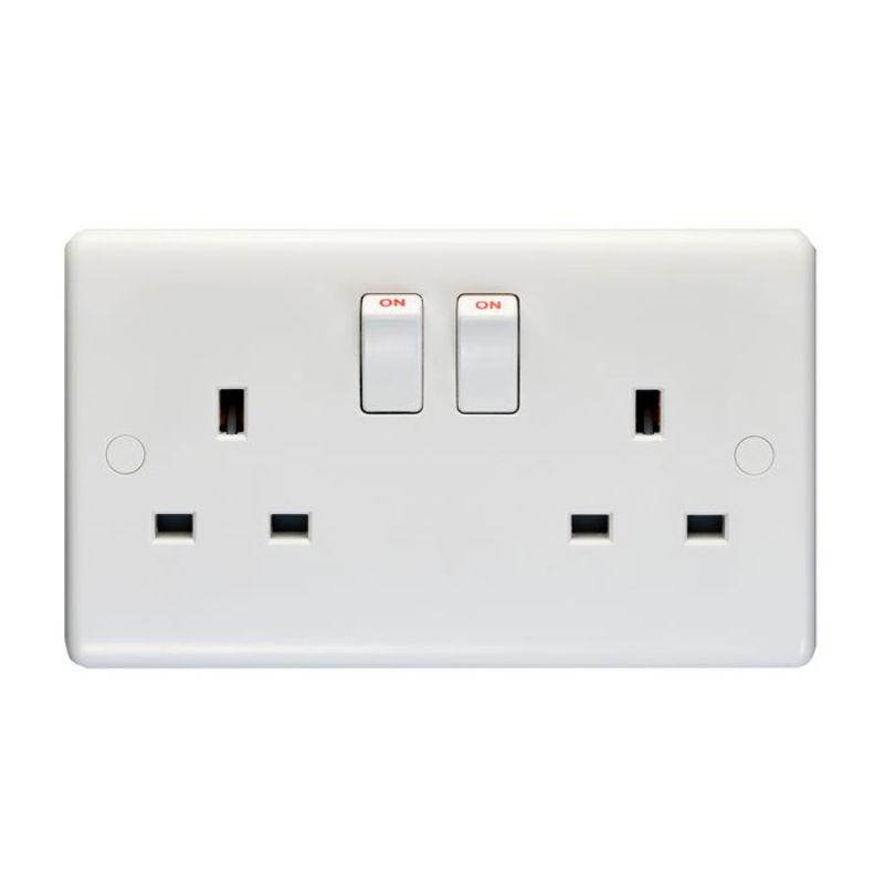 Carlisle Brass 2 Gang Switched Socket Double Poled