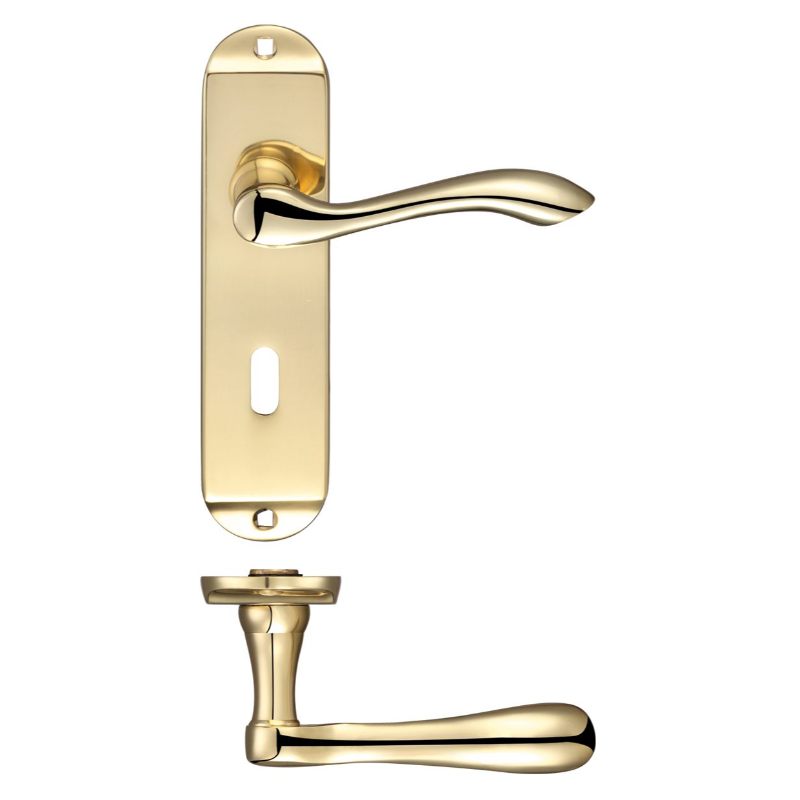 Arundel Lever Lock (57mm c/c) Furniture - Short Plate 175 x 42mm-Polished Brass