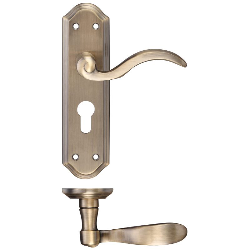 Winchester Lever Euro Lock (47.5mm c/c) Furniture 180 x 48mm-Polished Brass