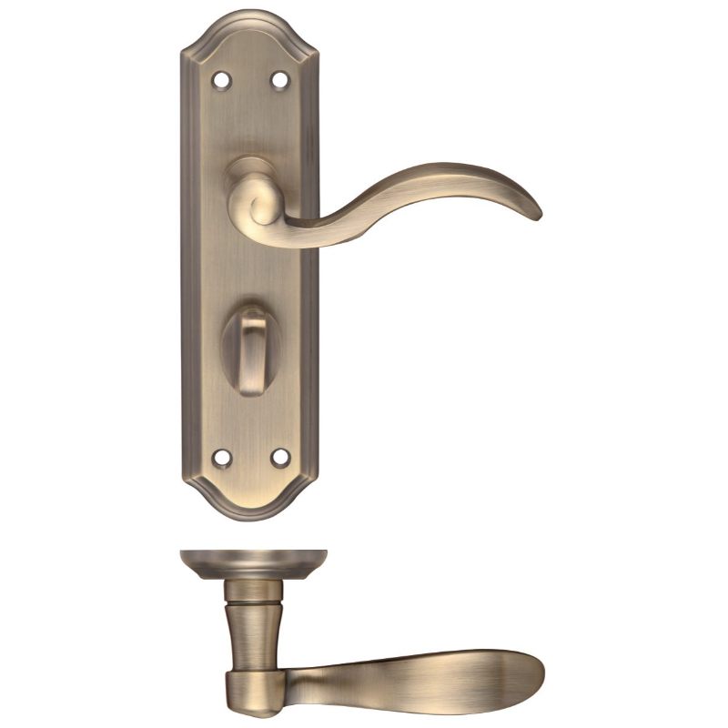 Winchester Lever Bathroom (57mm c/c) Furniture 180 x 48mm-Polished Brass