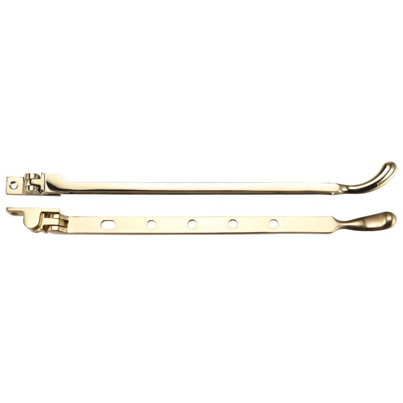 Bulb End Casement Stay 12"-Polished Brass