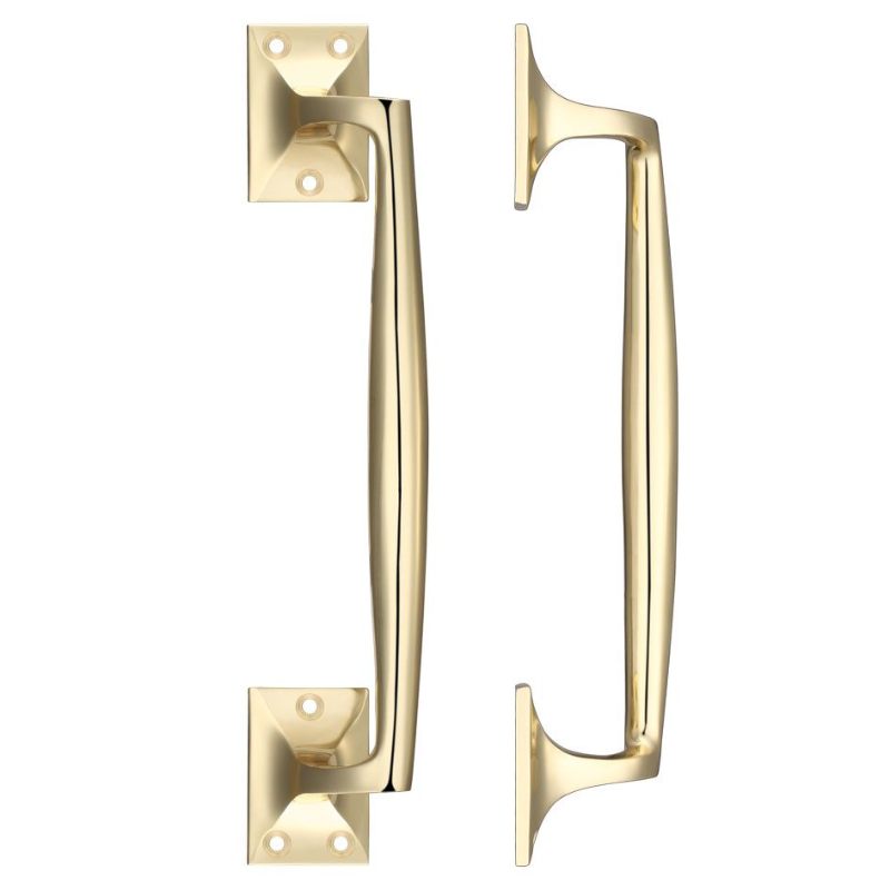 Cast Brass Pull Handle - 250mm-Polished Brass