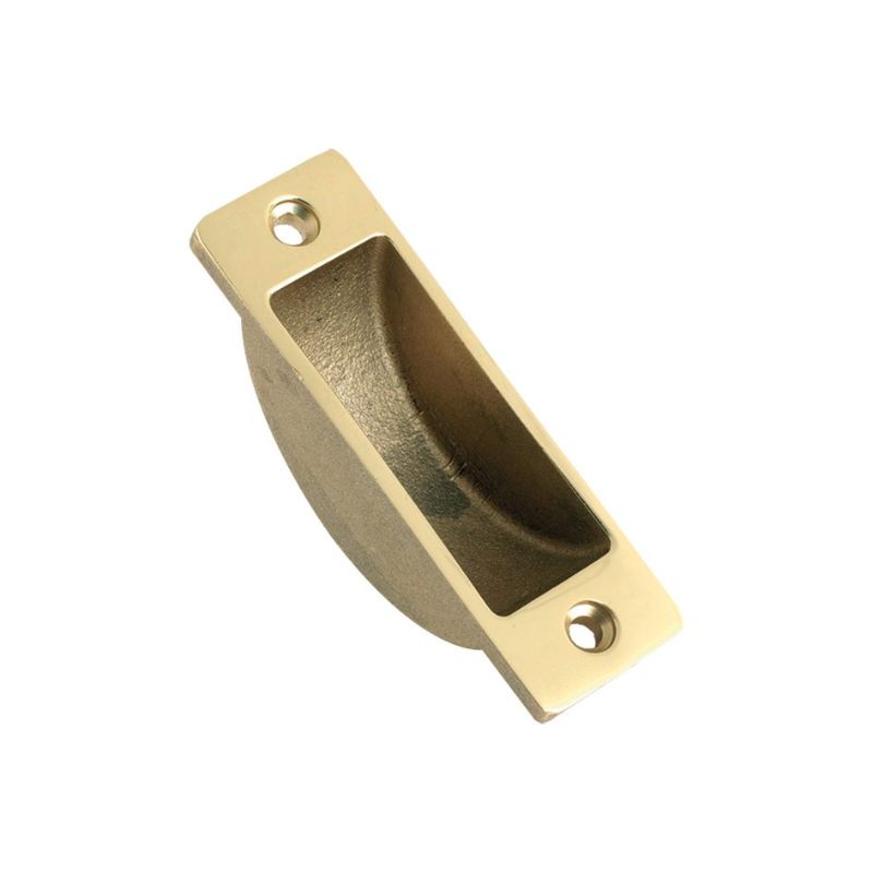 Easyclean Dust Socket for Flush Bolts Wood 62 x 19mm-Polished Brass