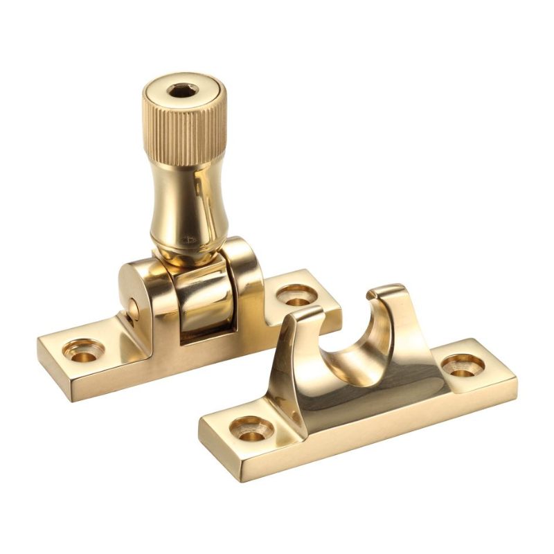 Brighton Pattern Sash Fastener - Locking Version c/w key-Polished Brass